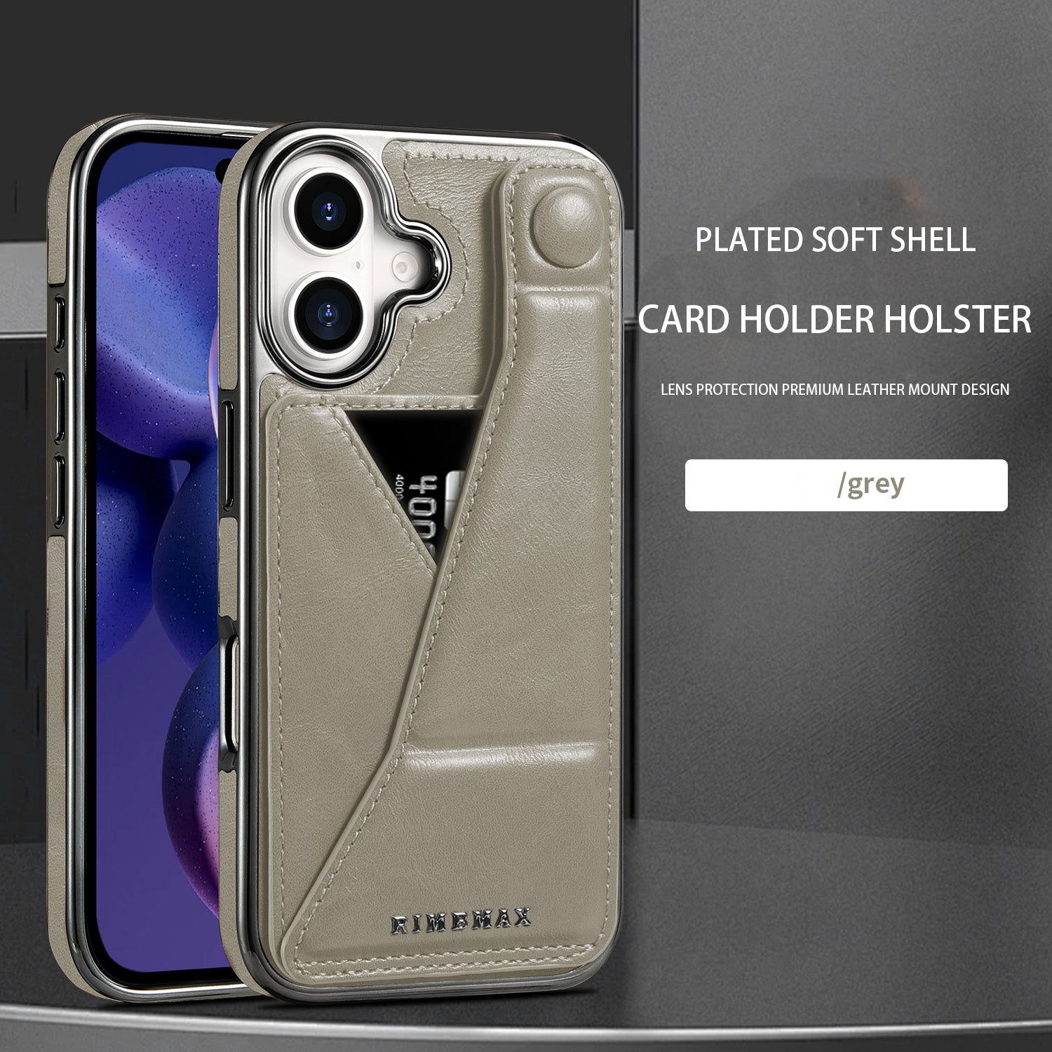 Luxury Electroplated Leather iPhone Case – Stand Card Holder, Premium Anti-Fall Protection, Stylish Design, and Durable Cover for Ultimate Convenience