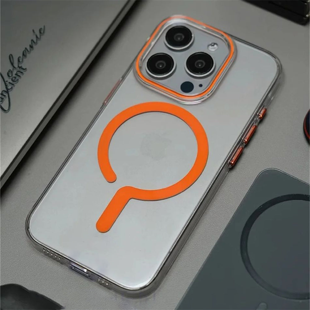 Luxury Titanium Gray Magnetic iPhone Case – Strong MagSafe Charging, Metal Buttons Sleek & Durable Protection Case for iPhone