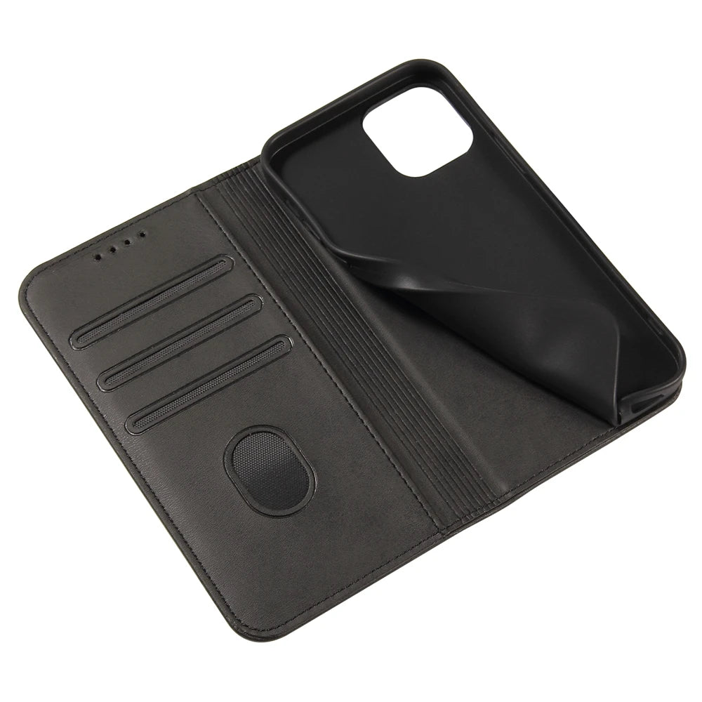Luxury Magnetic Leather Flip iPhone Case – Premium Wallet Cover with Card Slots, and Magnetic Closure for iPhone Models