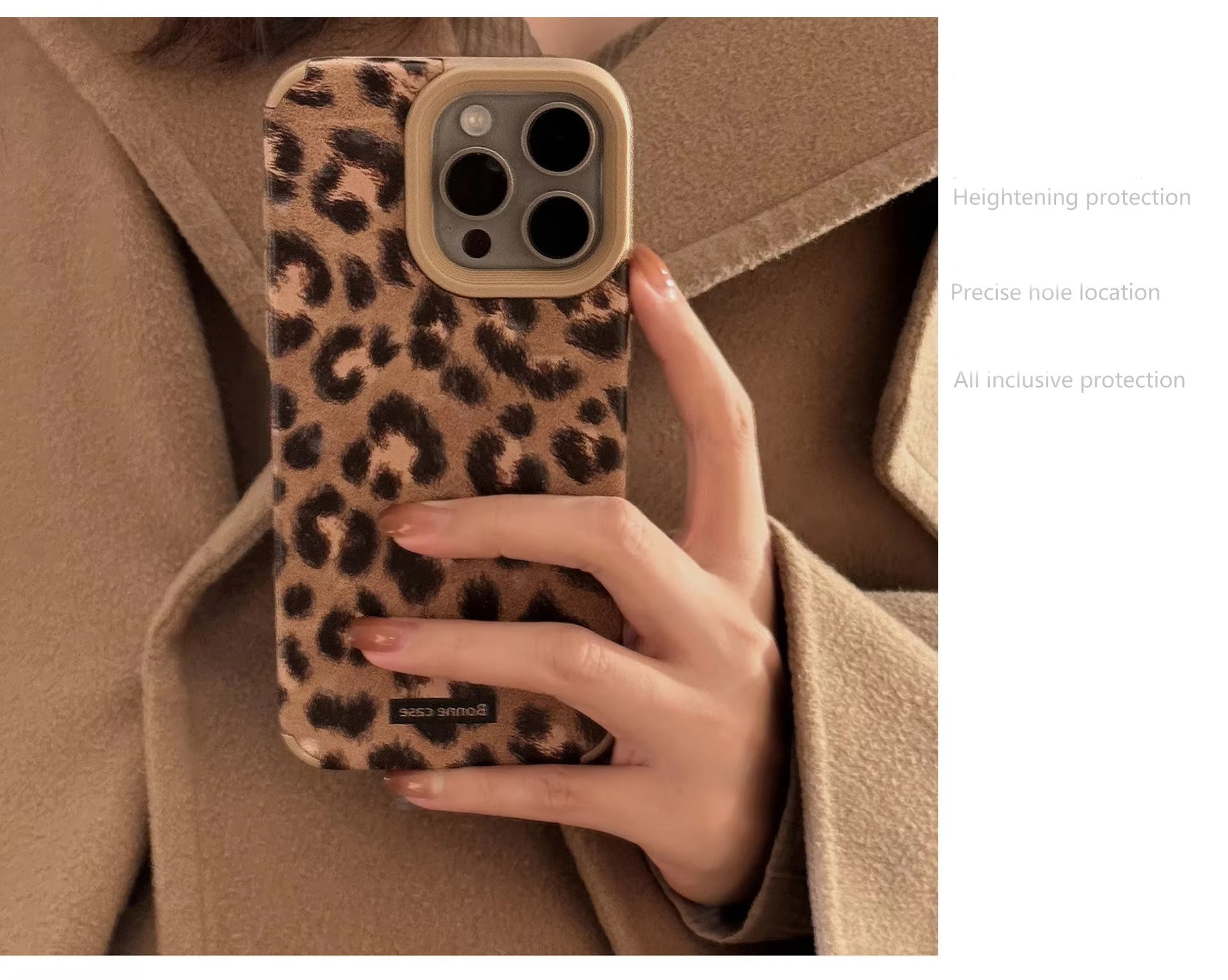 Luxury Apple iPhone Case, MagSafe Compatible, Camera Lens & Screen Protection, Ultra Thin, Shockproof, Magnetic Full All Around Cover – Leopard Print Cortex Case with Lanyard Bracelet & Soft Back Cover