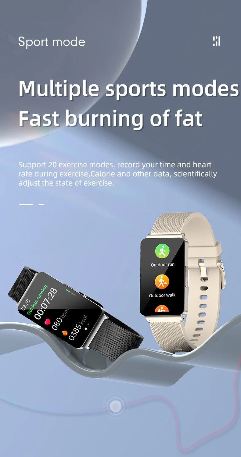 Premium Non-Invasive Blood Glucose Smartwatch – ECG, Heart Rate, Blood Pressure, Oxygen & Temperature Monitor, Waterproof Fitness Tracker with Touchscreen