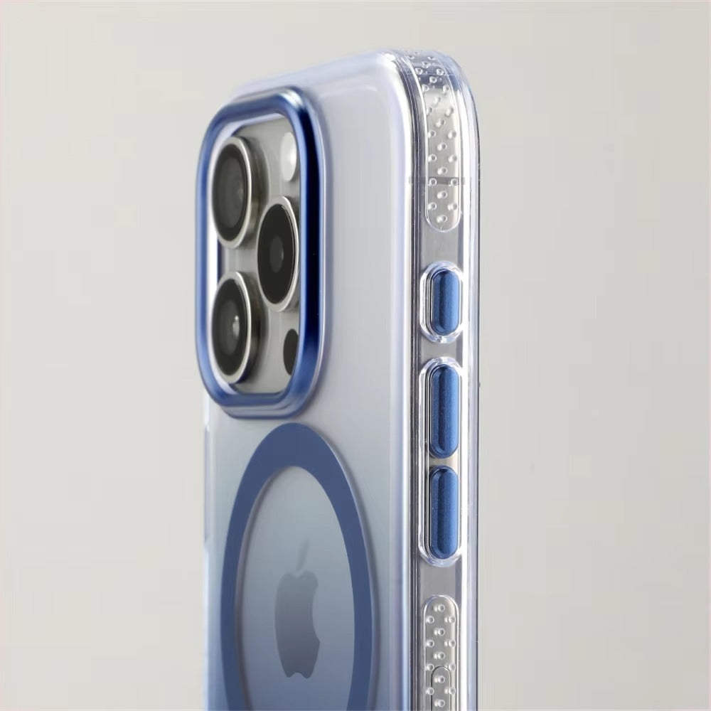 High Quality Apple iPhone Case MagSafe Compatible, Camera Lens & Screen Protection, Ultra Thin Shockproof Magnetic Full All Around Protection Cover with Gradient Bumper & Clear Shell