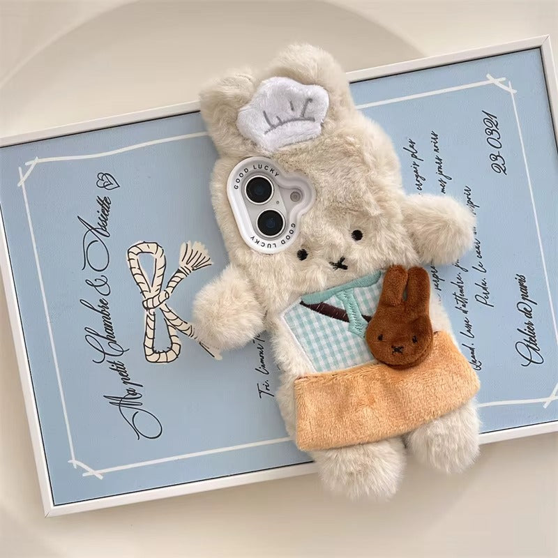 Luxury Apple iPhone Case, MagSafe Compatible, Camera Lens and Screen Protection, Ultra Thin, Shockproof, Magnetic, Full All Around Protection, Fluffy Rabbit Fur Cover