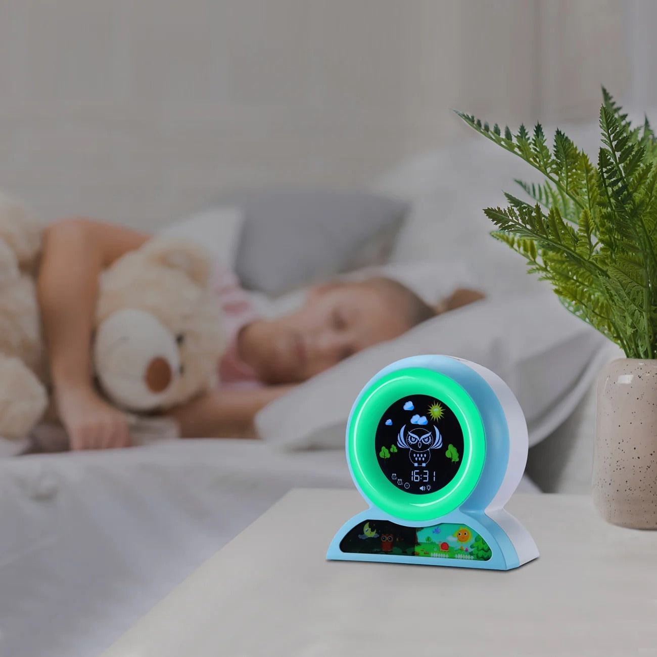 Premium Kids Sleep Training Alarm Clock – Cute Animal Digital Wake Up Night Light with Snooze, Color Changing, Music, Temperature Display