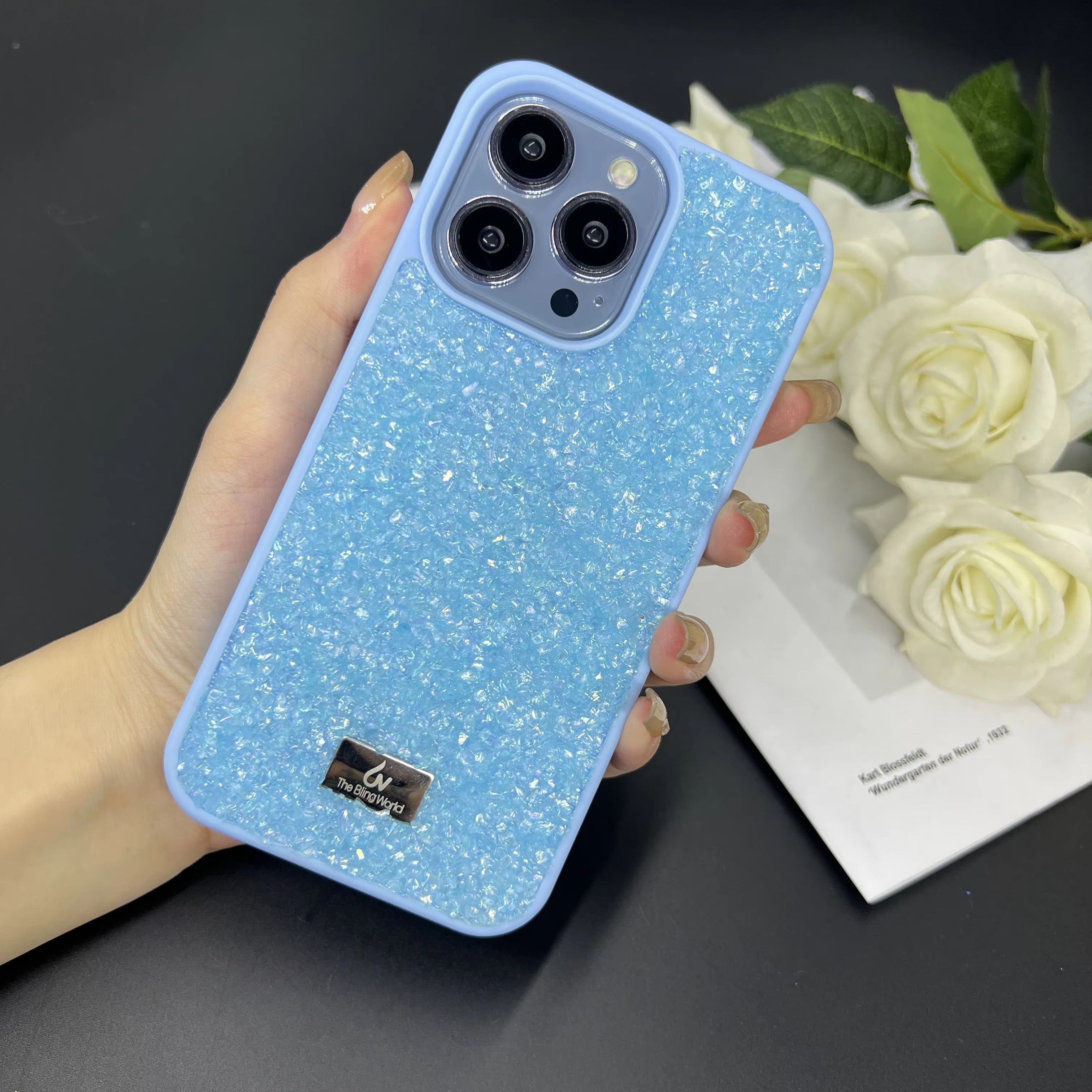 Luxury Apple iPhone Case, MagSafe Compatible, Camera Lens & Screen Protection, Ultra Thin, Shockproof, Magnetic Full All Around Cover – Bling Crystal Diamond Encrusted Case with Flash Drill Design for Elegant Style