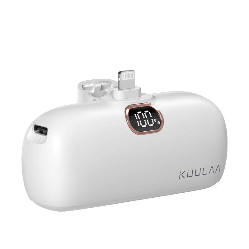 Premium, 5000mAh Mini Power Bank – Fast Charging, Portable External Battery Charger for iPhone, Android, USB-C Devices