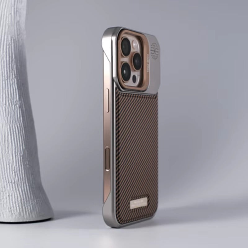 Luxury Apple iPhone Case, MagSafe Compatible, Camera Lens & Screen Protection, Ultra Thin, Shockproof, Magnetic Full All Around Cover – Frameless Carbon Fiber Pattern Slim Case with Lens Holder & Wireless Charging Support