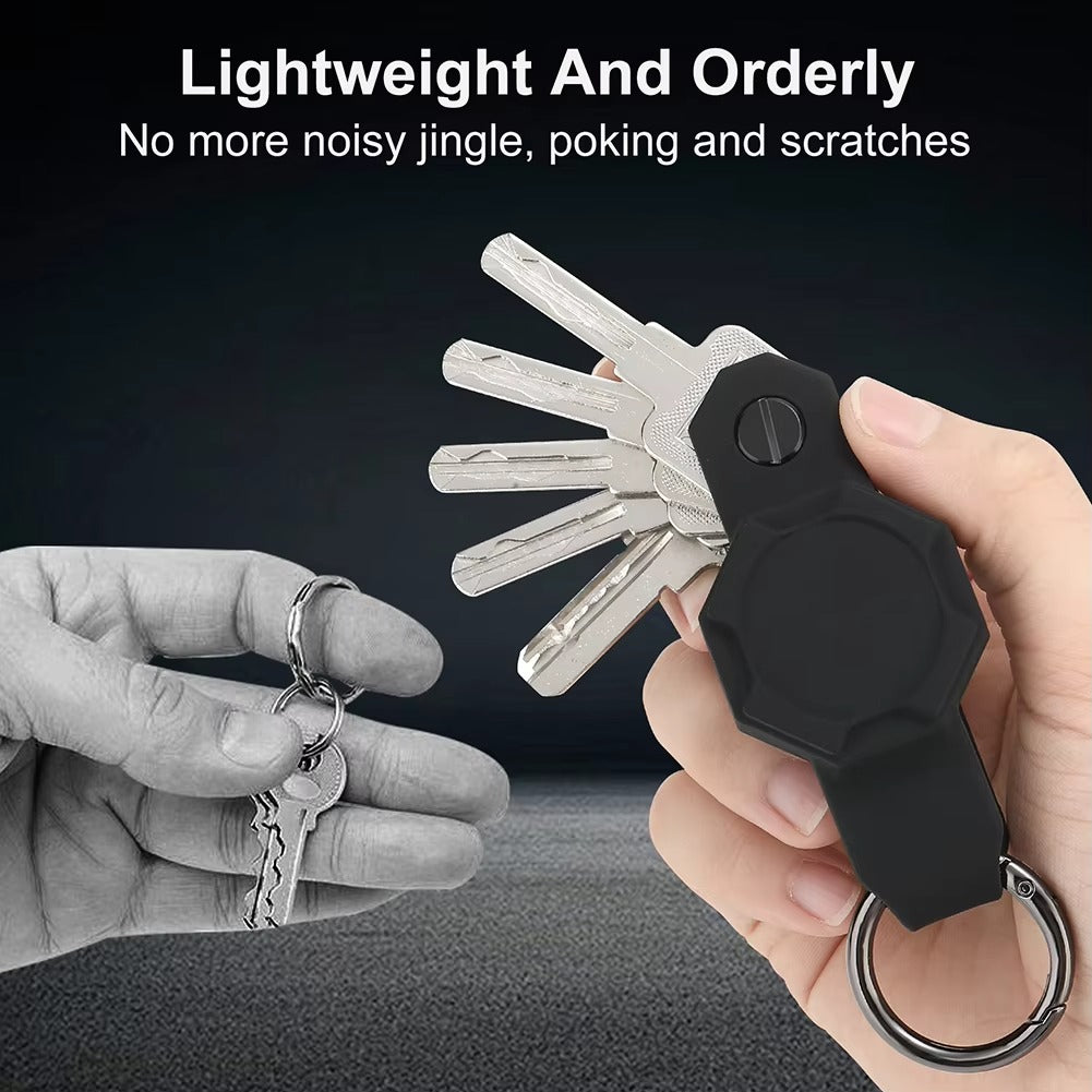 Waterproof Silicone Keychain Case for Apple AirTag – Anti-Lost Key Organizer with Screwdriver, Lightweight & Durable, Fits Up to 7 Keys