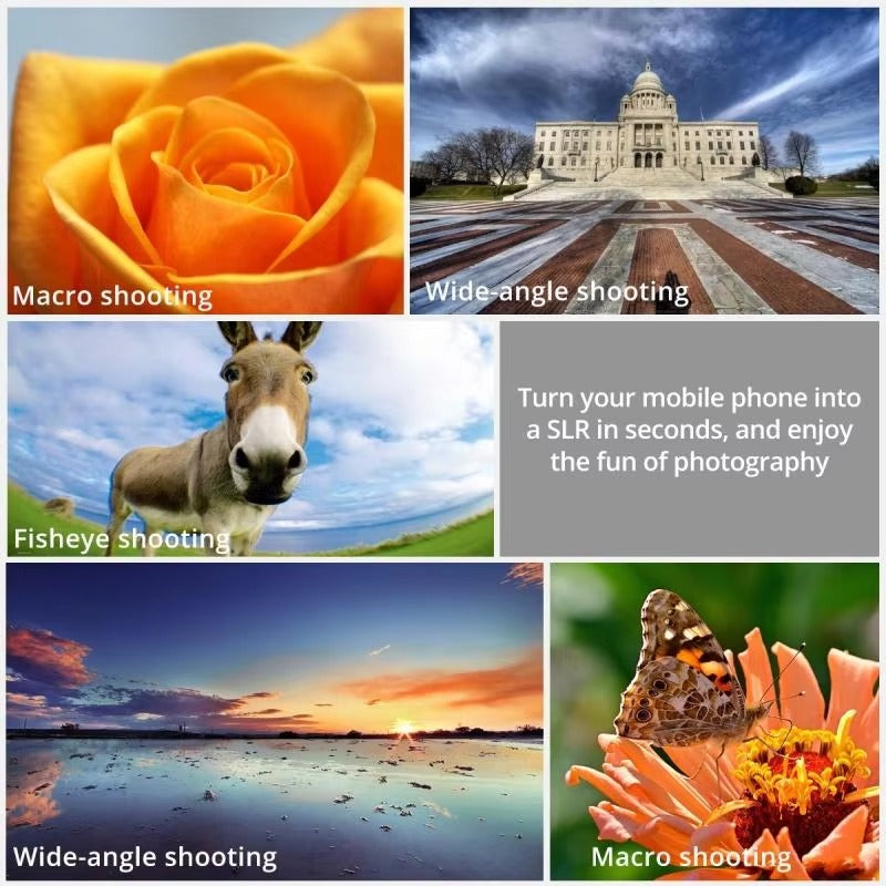 High Quality 3-in-1 Phone Camera Lens Kit – Fisheye, 0.67X Wide Angle Photography on Apple iPhone Devices