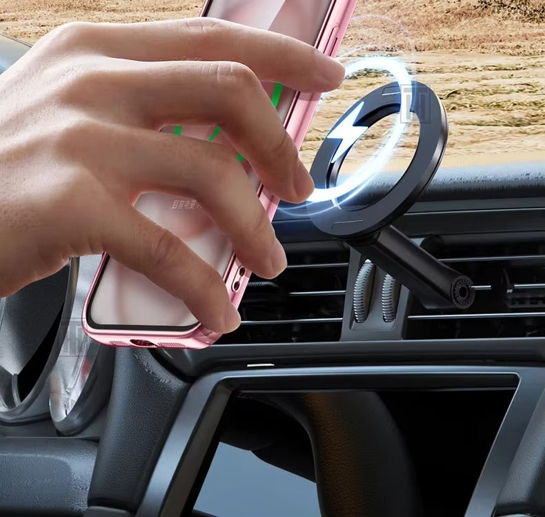 Luxury Apple iPhone Case, MagSafe Compatible, Camera Lens & Screen Protection, Ultra Thin, Shockproof, Magnetic Full All Around Cover – Plating Transparent Silicone TPU Case with Magnetic Back & Lens Film Protection