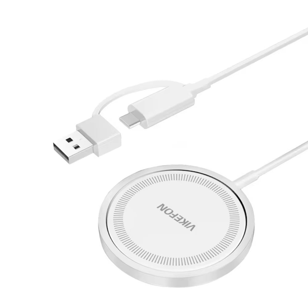 Premium Magnetic Wireless Charger Pad 30W Fast Charging – USB-C & USB-A Dual Input, Strong Magnetic Hold, Case-Friendly, Ultra-Thin Design for Phones