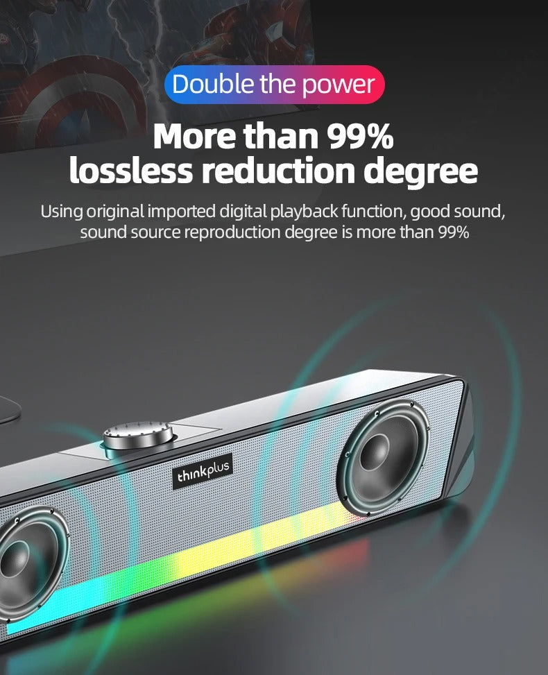 Luxury Bluetooth Speaker with RGB Lights for iPhone & Mac – Dual Stereo Subwoofer with Surround Sound, Loud Wireless Audio