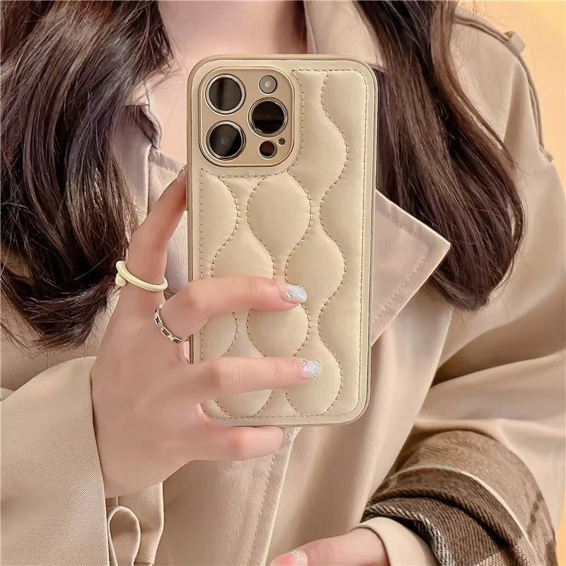 Luxury 3D Texture Apple iPhone Case, MagSafe Compatible, Ultra Thin Magnetic with Solid Color Silicone Bumper and Wavy Design
