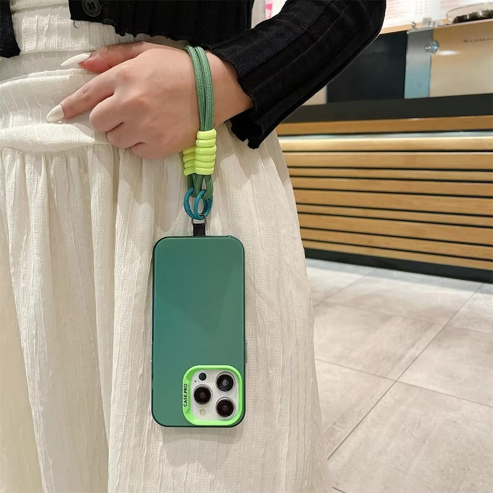 Premium Apple iPhone Case, MagSafe Compatible, Camera Lens & Screen Protection, Ultra Thin, Shockproof, Magnetic Full All Around Cover – Double Layer Silver Lanyard Case with Stylish Color Accents