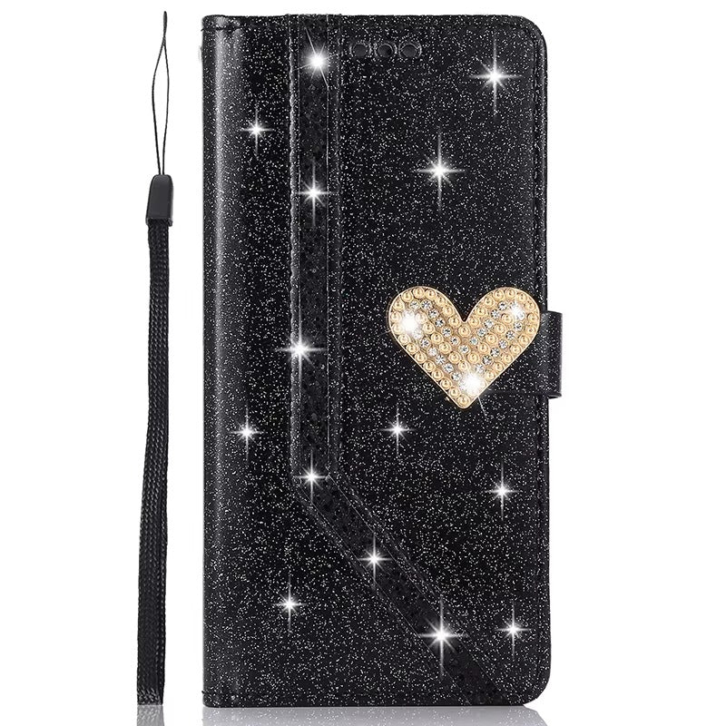 Luxury Apple iPhone Case, MagSafe Compatible, Camera Lens and Screen Protection, Ultra Thin, Shockproof, Magnetic, Full All Around Protection, Shiny Leather Wallet Cover