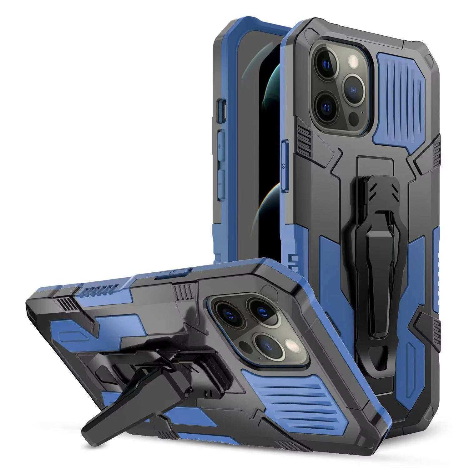 Robust Apple iPhone Case, MagSafe Compatible, Camera Lens & Screen Protection, Ultra Thin, Shockproof, Magnetic Full All Around Cover – Heavy Duty Belt Clip Case with Kickstand & Hard Rubber Back