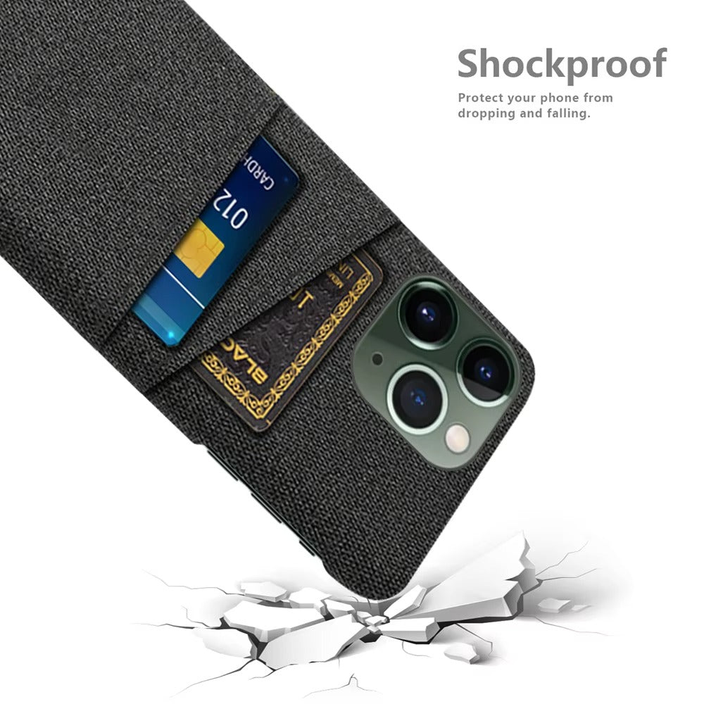 Premium Apple iPhone Case, MagSafe Compatible, Camera Lens and Screen Protection, Ultra Thin, Shockproof, Magnetic, Full All Around Protection, Dual Card Fabric Cover