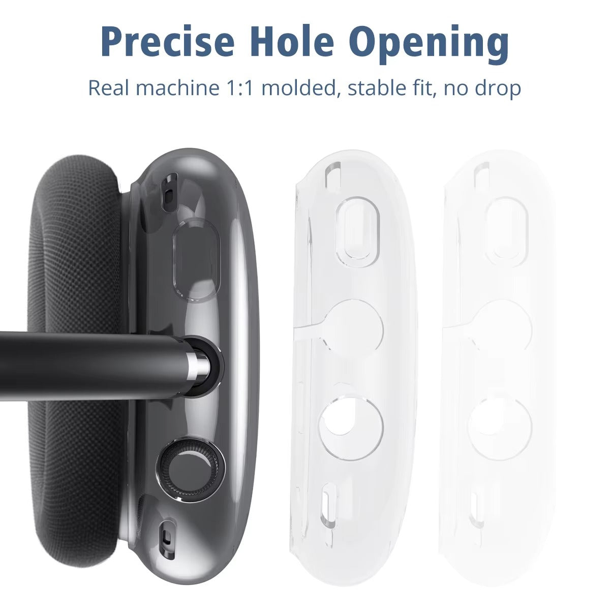 Premium Transparent TPU Case for AirPods Max – Soft, Anti-Scratch, Shockproof Protective Cover for Wireless Headphones, Lightweight and Snug Fit