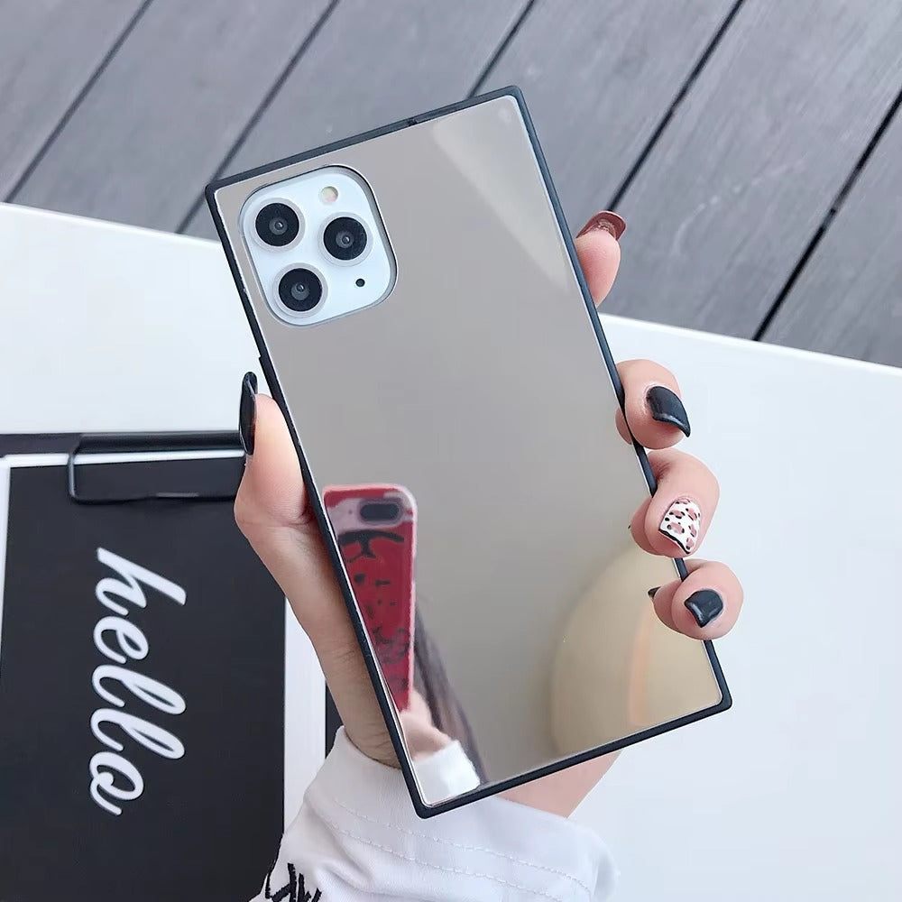Luxury Apple iPhone Case, MagSafe Compatible, Camera Lens and Screen Protection, Ultra Thin, Shockproof, Magnetic, Full All Around Protection, Square Mirror Bumper Cover