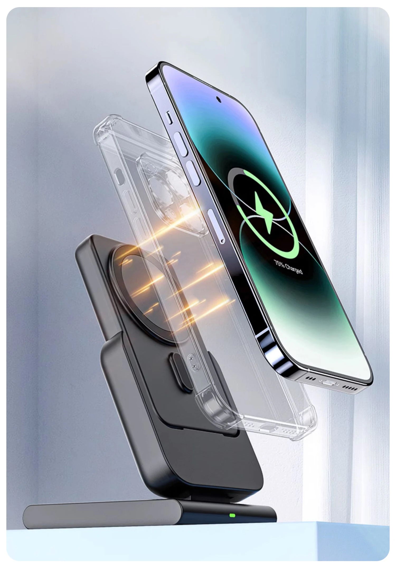 Premium 3-in-1 Magnetic Wireless Charging Station & Portable Power Bank – Fast Charger for iPhone, Apple Watch & AirPods with Detachable Design