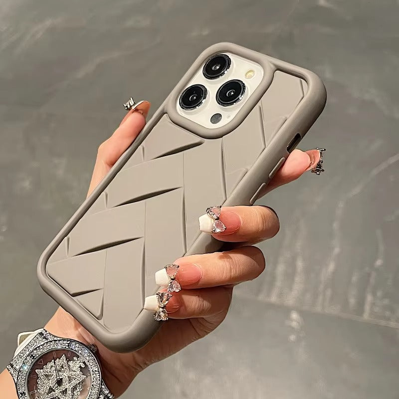 Luxury Apple iPhone Case, MagSafe Compatible, Camera Lens & Screen Protection, Ultra Thin, Shockproof, Magnetic Full All Around Cover – 3D Woven Pattern Soft Silicone Case with Heat Dissipation & Solid Protection