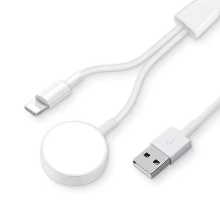 High-Speed 2-in-1 Magnetic Wireless Charger Cable – USB-A Fast Charging Cord for Apple Watch & iPhone, Strong Magnetic Adsorption, Smart Chip Protection