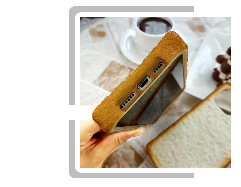 Premium Apple iPhone Case, MagSafe Compatible, Camera Lens and Screen Protection, Ultra Thin, Shockproof, Magnetic, Full All Around Protection, 3D Toast Bread Soft Cover