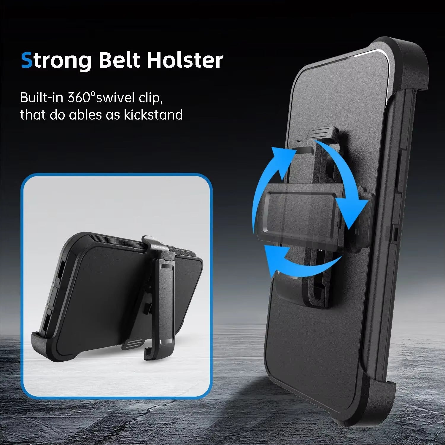 Robust Apple iPhone Case, MagSafe Compatible, Camera Lens & Screen Protection, Ultra Thin, Shockproof, Magnetic Full All Around Cover – Slide Belt Clip Holster Case with Kickstand Holder & Heavy Duty Back Protection