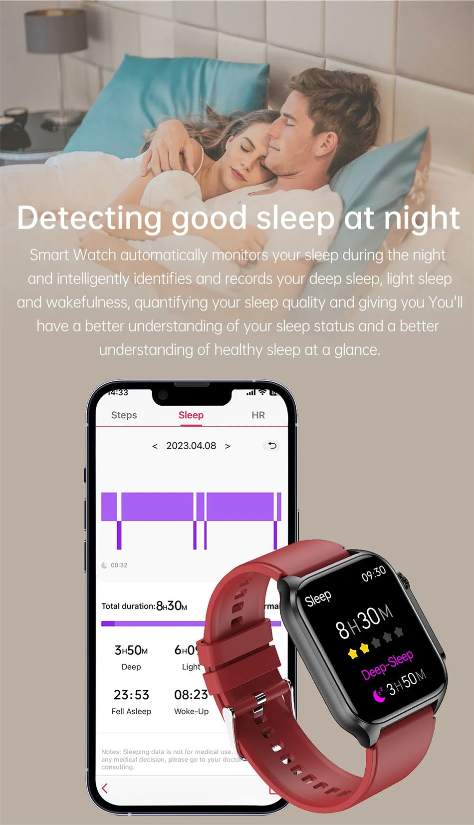 Premium Health Smartwatch for iPhone – Non-Invasive Blood Glucose Monitor with ECG+PPG, AI Voice Assistant, Bluetooth Calling