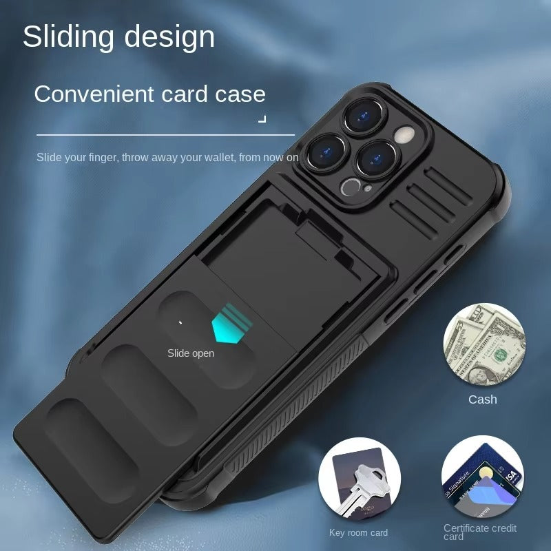 Robust Apple iPhone Case, MagSafe Compatible, Camera Lens and Screen Protection, Ultra Thin, Shockproof, Magnetic, Full All Around Protection, Slide Card Armor Cover