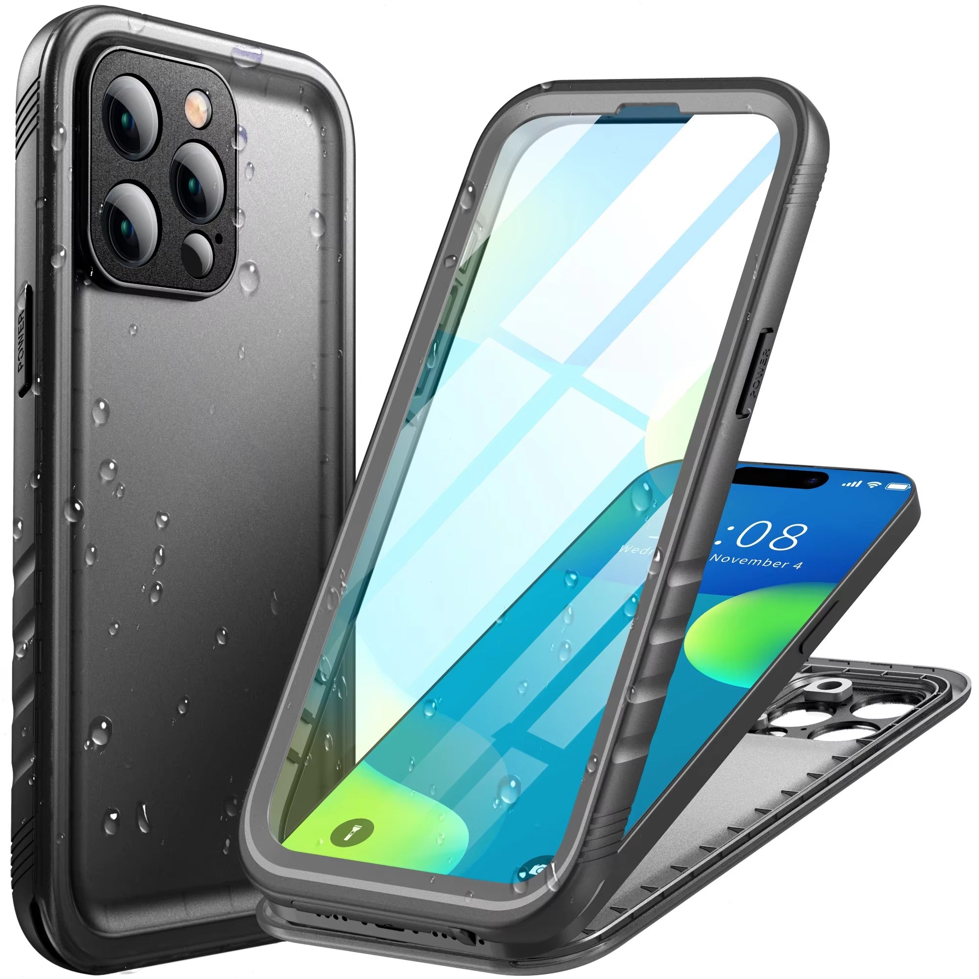 Premium Apple iPhone Case MagSafe Compatible, Camera Lens & Screen Protection, Ultra Thin Shockproof Magnetic Full All Around Protection Cover with Waterproof Strap for Diving