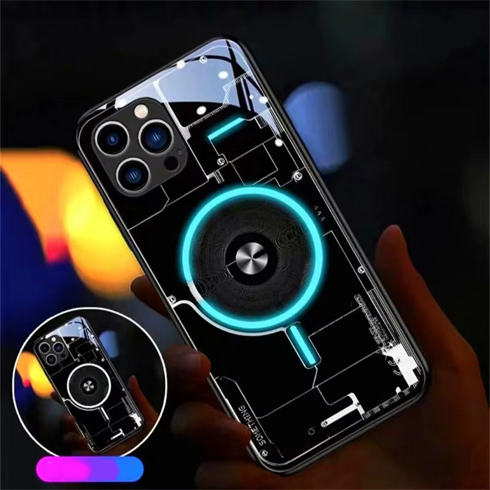 Premium Apple iPhone Case, MagSafe Compatible, Camera Lens and Screen Protection, Ultra Thin, Shockproof, Magnetic, Full All Around Protection, LED Call Flash Glass Cover