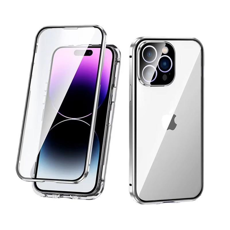 Luxury Apple iPhone Case Compatible, Camera Lens & Screen Protection, Ultra Thin Magnetic Full All Around Protection Cover