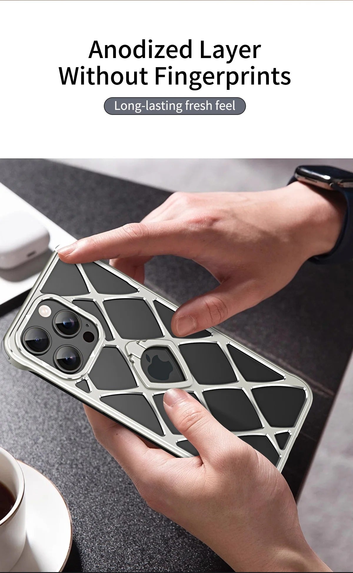 Luxury Apple iPhone Case, MagSafe Compatible, Camera Lens & Screen Protection, Ultra Thin, Shockproof, Magnetic Full All Around Cover – Ultra-Light Metal Bracket Case with Heat Dissipation & Shockproof Design