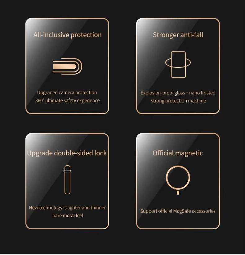 Robust Apple iPhone Case, Ultra Thin Shockproof Magnetic Full All Around Protection Cover with 360 Glass Aluminium Shield