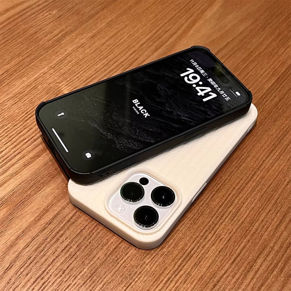 Luxury Apple iPhone Case, MagSafe Compatible, Camera Lens & Screen Protection, Ultra Thin, Shockproof, Magnetic Full All Around Cover – Woven Pattern Soft Silicone Case with Solid Color Stylish Design