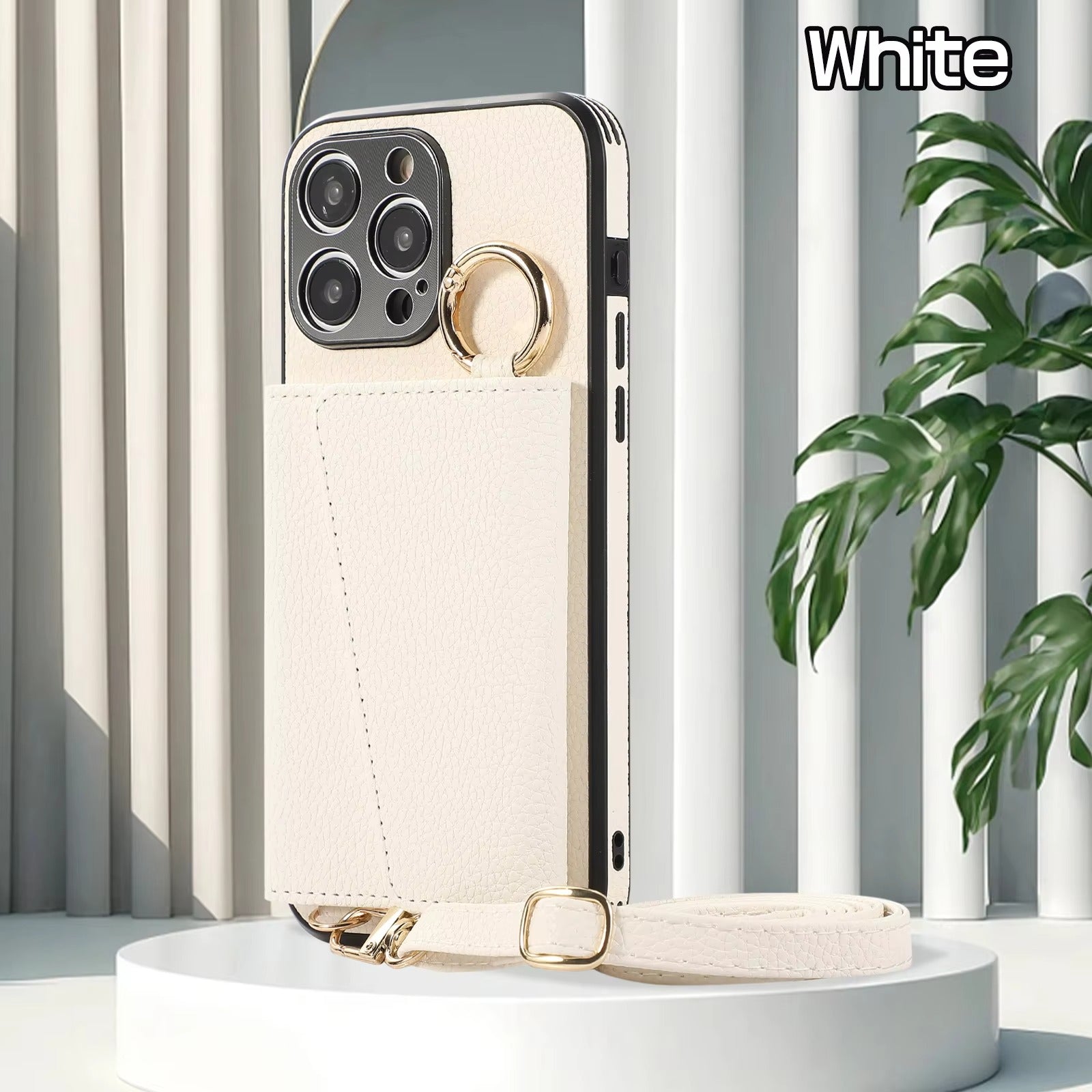 High-End Apple iPhone Case, MagSafe Compatible, Camera Lens & Screen Protection, Ultra Thin, Shockproof, Magnetic Full All Around Cover – Crossbody Leather Wallet Case with Finger Ring Buckle & Card Slots