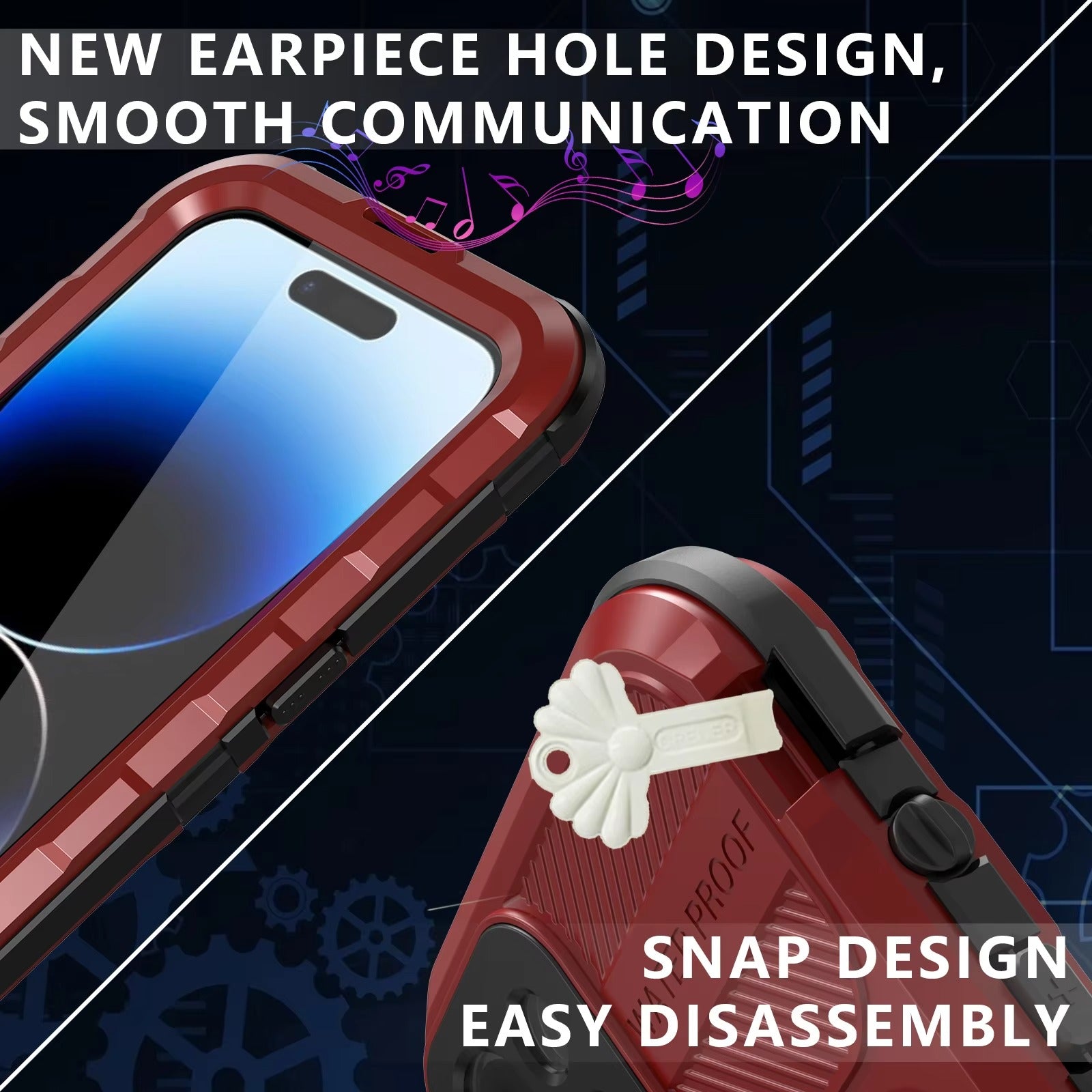 Robust Apple iPhone Case MagSafe Compatible, Camera Lens & Screen Protection, Ultra Thin Shockproof Magnetic Full All Around Protection Cover with IP68 Metal Military Design