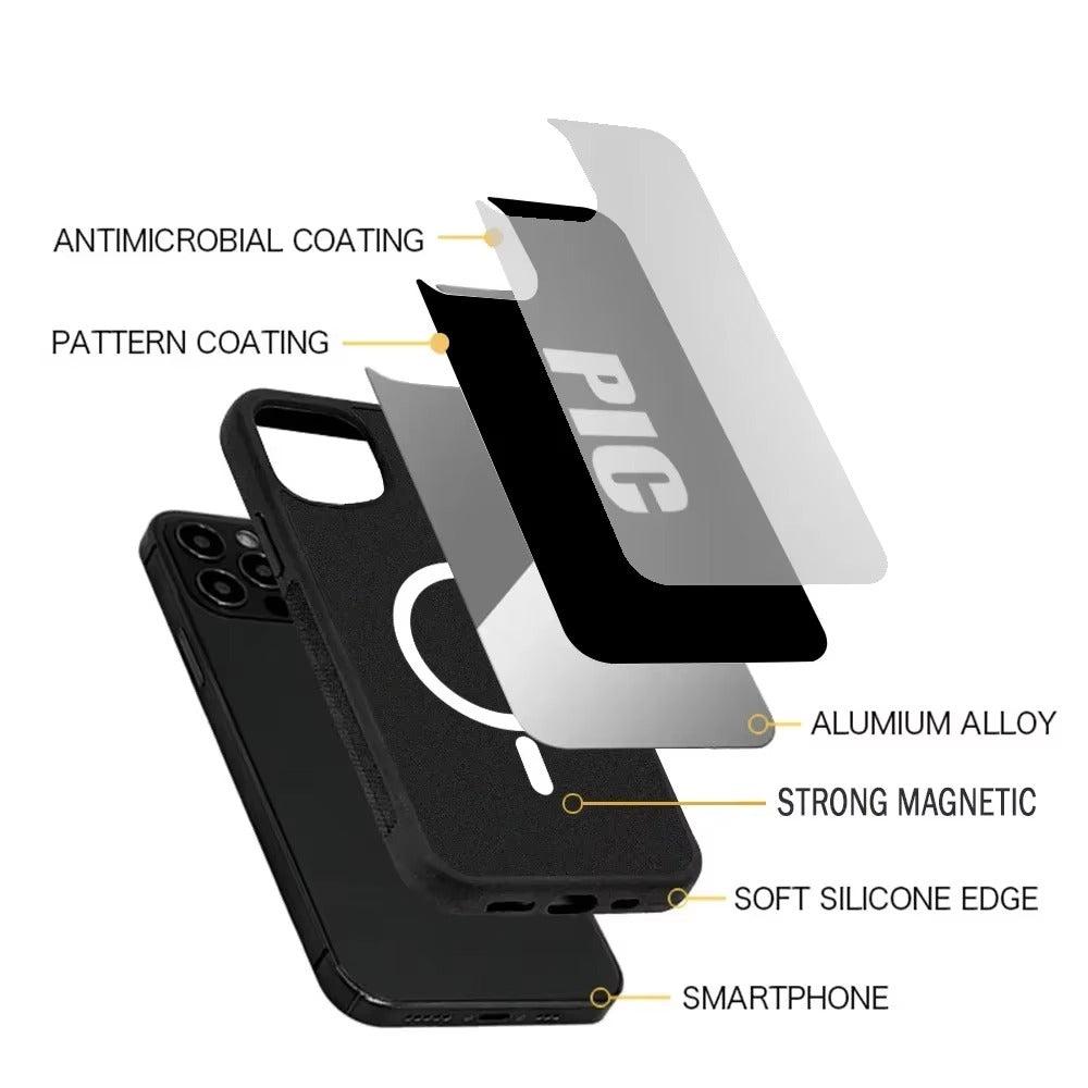 Premium Apple iPhone Case, MagSafe Compatible, Camera Lens and Screen Protection, Ultra Thin, Shockproof, Magnetic, Full All Around Protection, Neon Light Black Cover