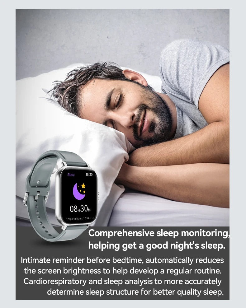 Luxury Bluetooth Smart Watch for Android iOS – 1.83" Touchscreen, Call & Message Alerts, Heart Rate & Sleep Monitor, Fitness Tracker, Stylish Gift for Men & Women