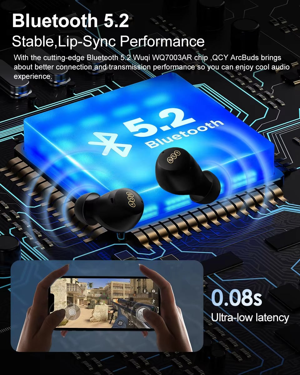 Premium Wireless Earbuds with ANC, 40dB Noise Cancelling, Bluetooth 5.0 TWS HiFi Headphones with 6 Mics, AI HD Calling,