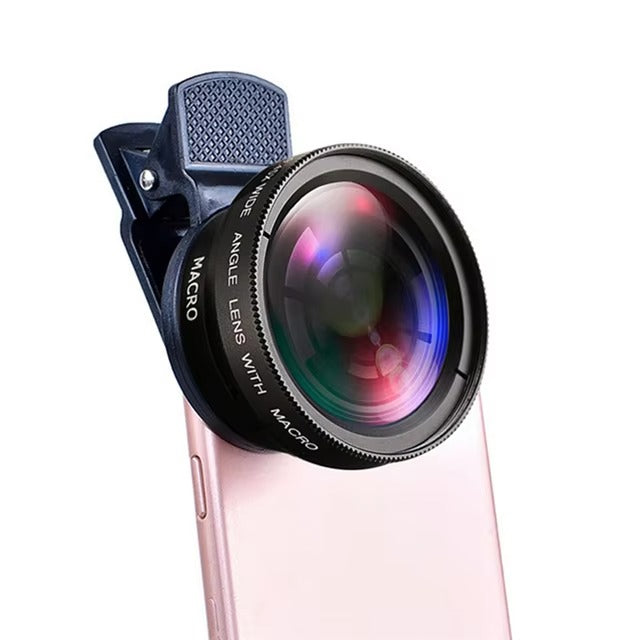 Premium 2-in-1 Mobile Phone Lens Kit – 0.45X Super Wide-Angle +On Lens with 37mm Universal Mount for Apple iPhone Photography