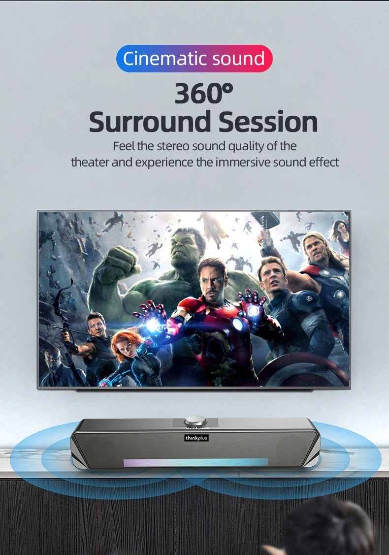 Luxury Bluetooth Speaker with RGB Lights for iPhone & Mac – Dual Stereo Subwoofer with Surround Sound, Loud Wireless Audio