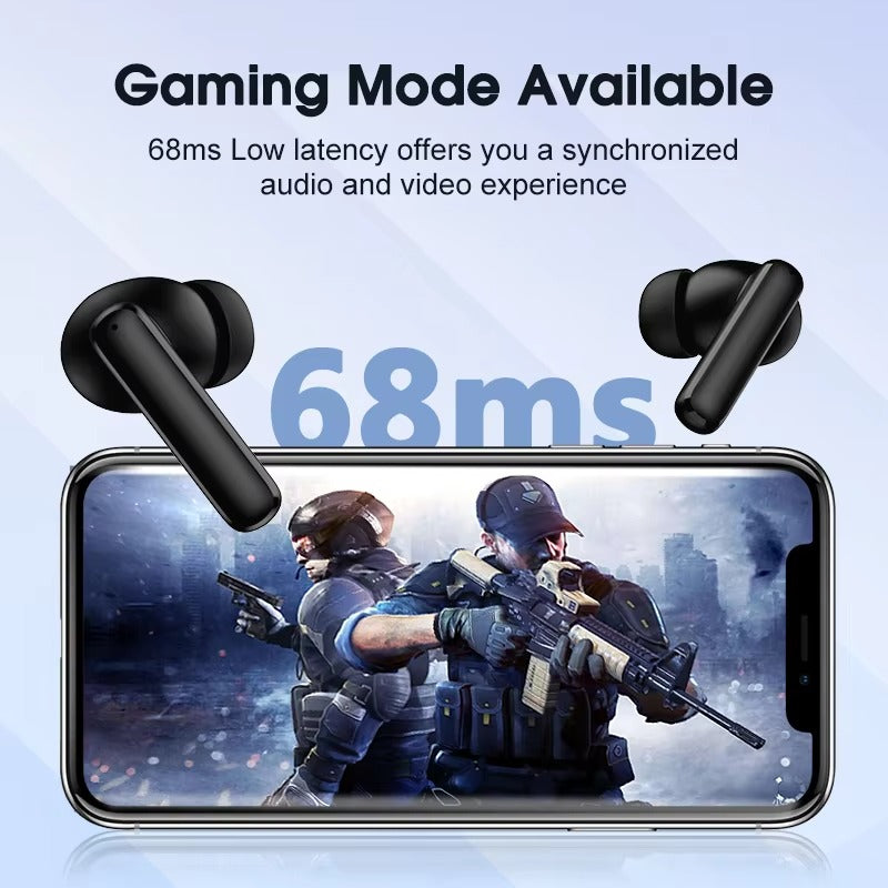 High-Quality ANC Bluetooth 5.3 Earbuds for iPhone – Headphones with 4 Mics, ENC Noise Reduction, Calling for Music & Work