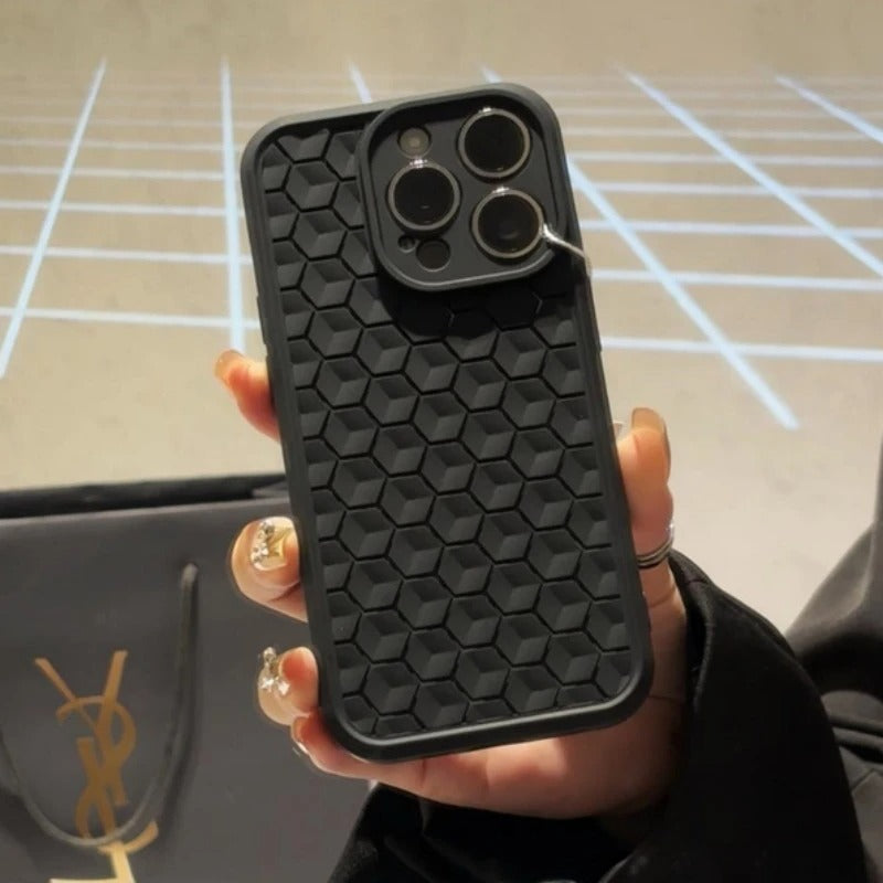 High Quality Apple iPhone Case, MagSafe Compatible, Camera Lens & Screen Protection, Ultra Thin, Shockproof, Magnetic Full All Around Cover – Mesh Honeycomb Silicone Case with Breathable Cooling & Heat Dissipation Design