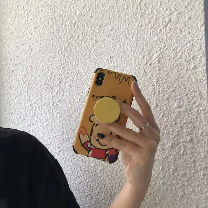 High Quality Foldable Finger Ring Phone Holder – 1/2/4Pcs Round Solid Color Grip Tok Stand, Anti-Slip Expandable Socket Mount for Smartphones & Tablets