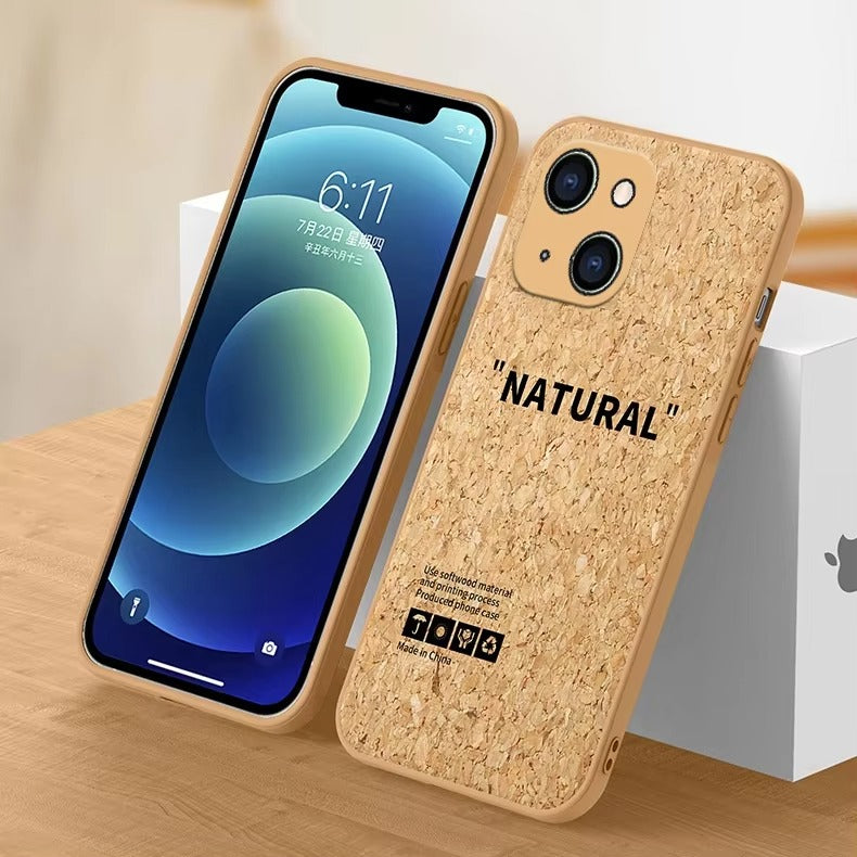Luxury Apple iPhone Case, MagSafe Compatible, Camera Lens and Screen Protection, Ultra Thin, Shockproof, Magnetic, Full All Around Protection, Cork Wood Soft Cover