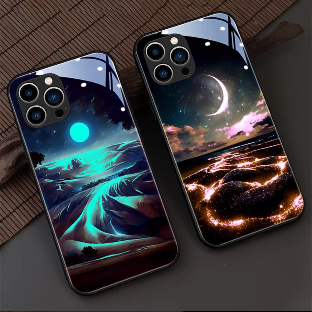 Premium Apple iPhone Case, MagSafe Compatible, Camera Lens and Screen Protection, Ultra Thin, Shockproof, Magnetic, Full All Around Protection, Starry Sky LED Glass Cover