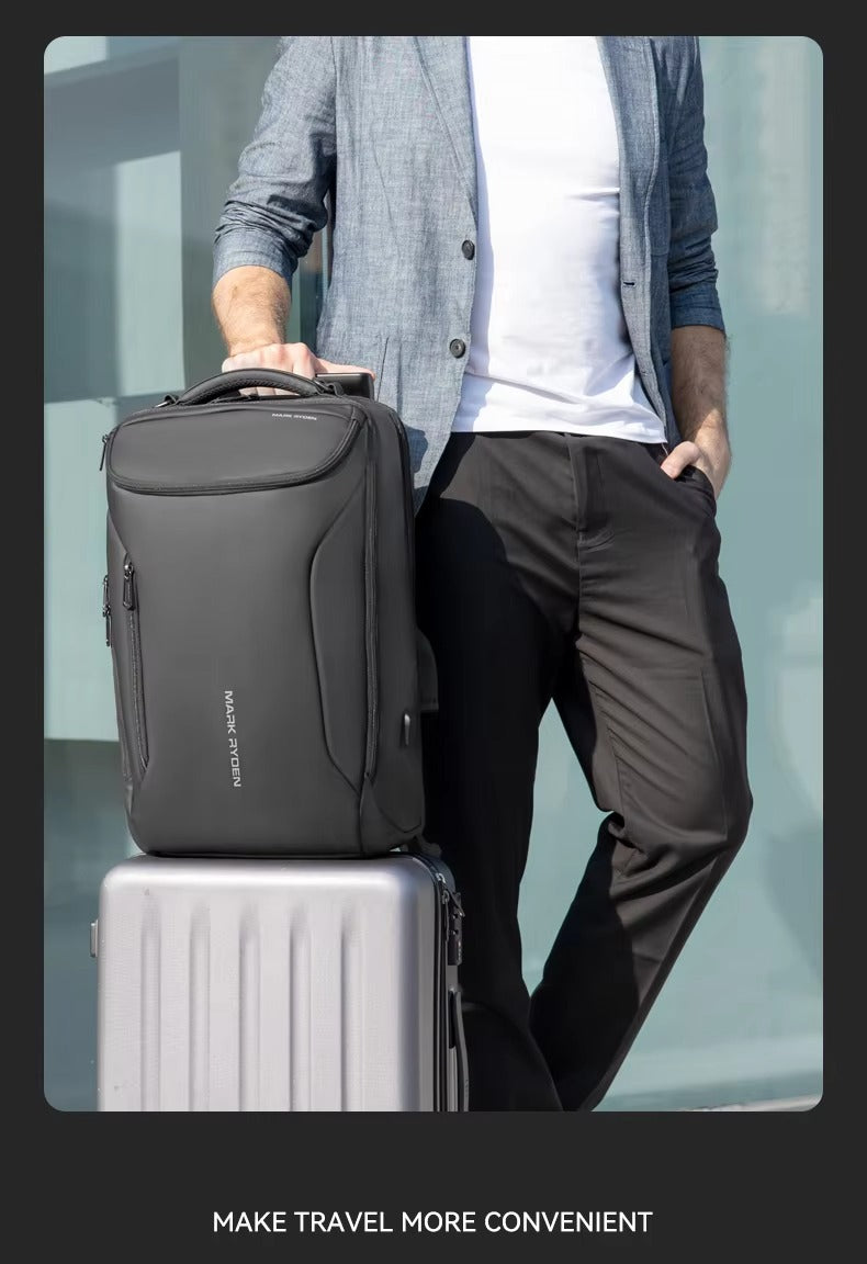 High Quality Waterproof Laptop Backpack for Men, USB Charging Travel Bag, Business Tech Rucksack Fits 17" MacBook