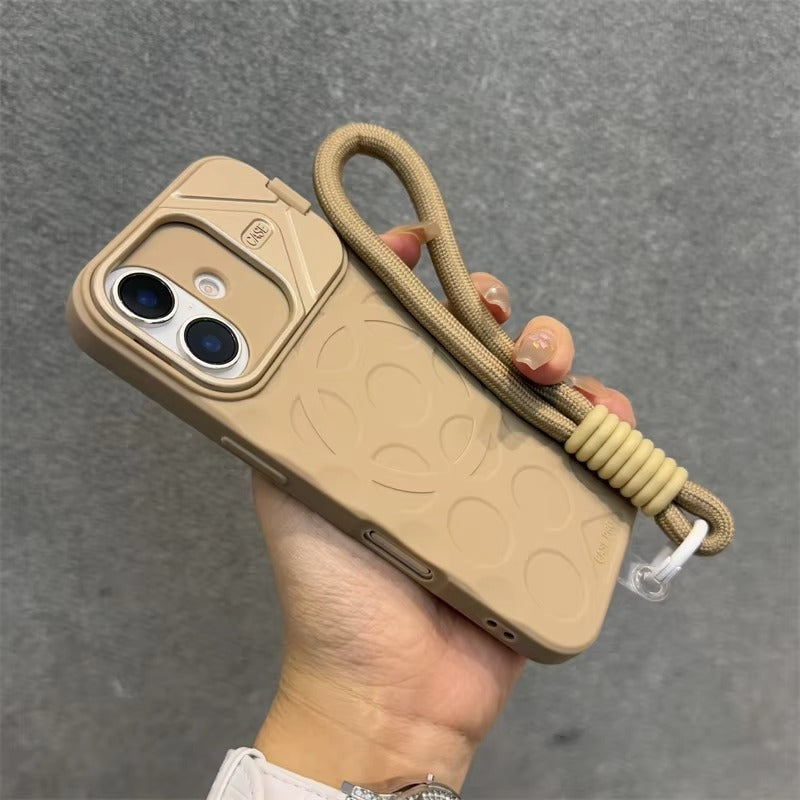 Premium Apple iPhone Case, MagSafe Compatible, Camera Lens & Screen Protection, Ultra Thin, Shockproof, Magnetic Full All Around Cover – Foldable Camera Stand Case with Wrist Strap & Magnetic Bracket